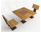 Шахматный стол со стульями (комплект)