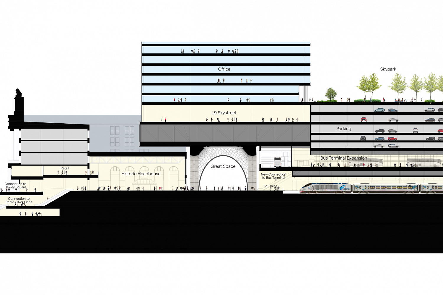 Pelli Clarke & Partners изменила горизонт Бостона с небоскрёбом над историческим вокзалом